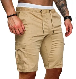 Jinda Men's Lightweight Cargo Shorts Outdoor Shorts Mid Rise Pocket Elastic Cotton Casual Work Utility Shorts