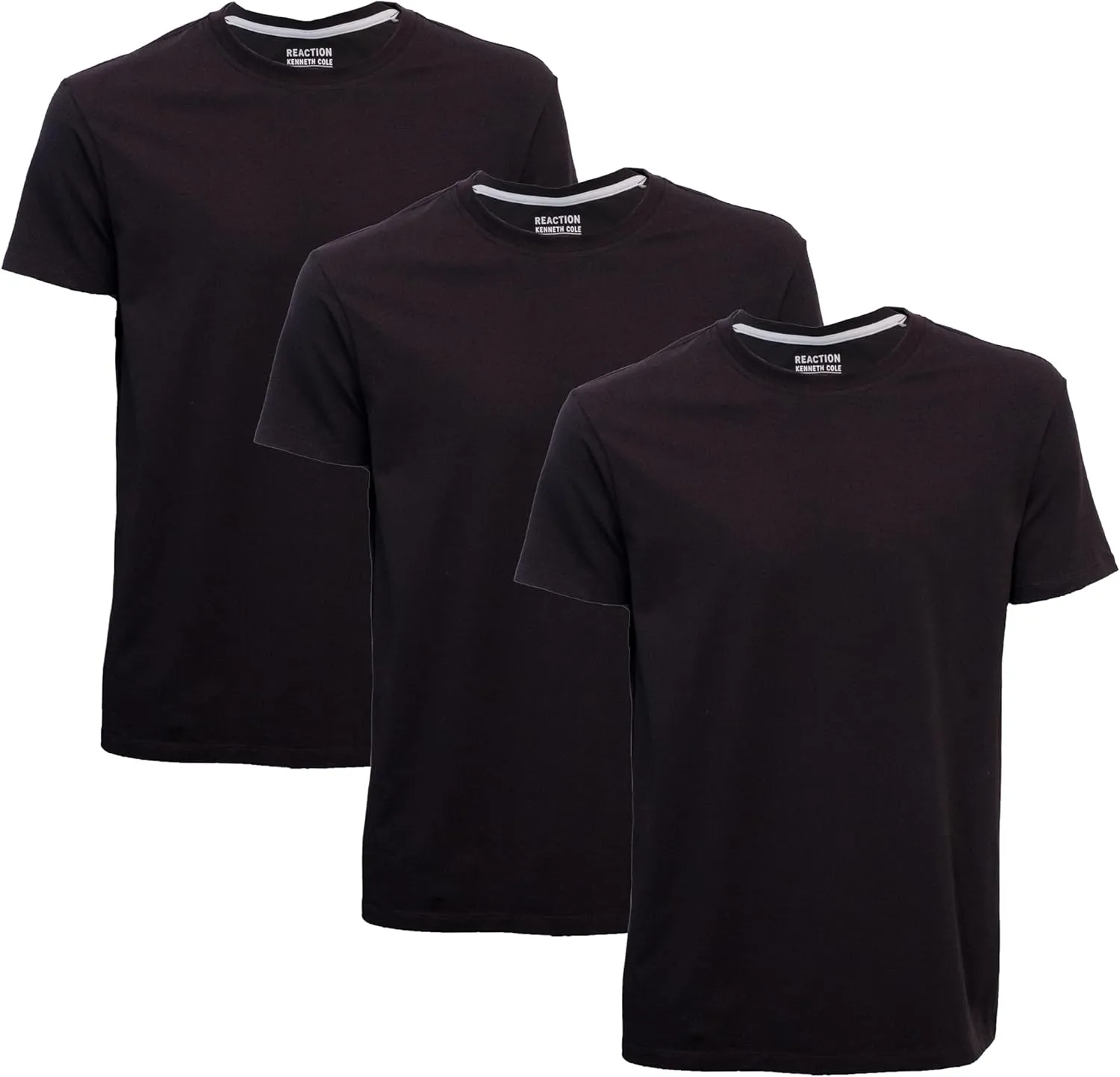 Kenneth Cole REACTION Mens T-Shirt Pack of 3 - UPF 50  Cotton/Spandex Jersey Slim Fit T Shirts for Men 3-Pack