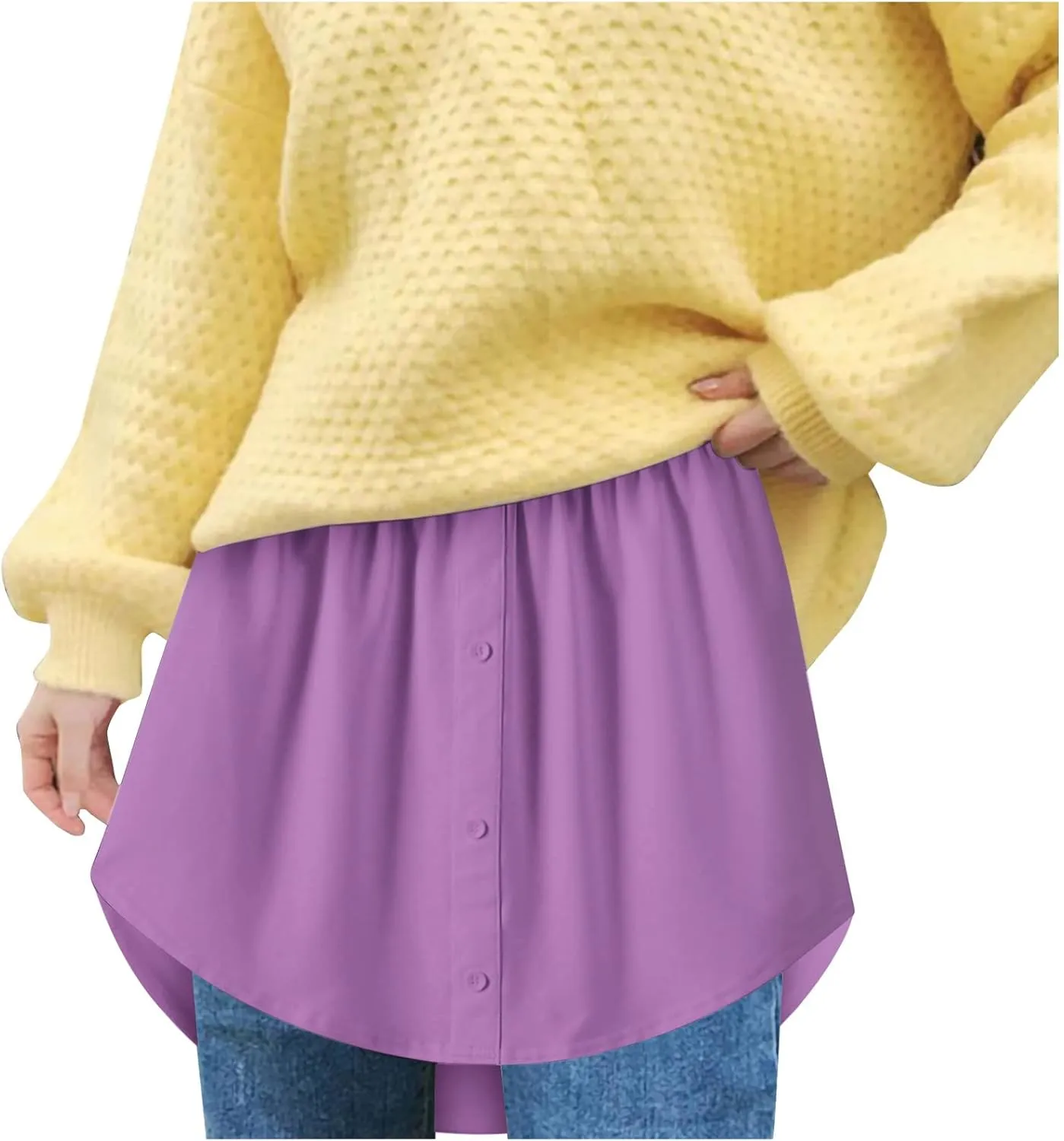 Layered Hem Skirts for Women Elastic Waist Casual Mini Skirt with Concealed Coverage Panel and Adjustable Fit