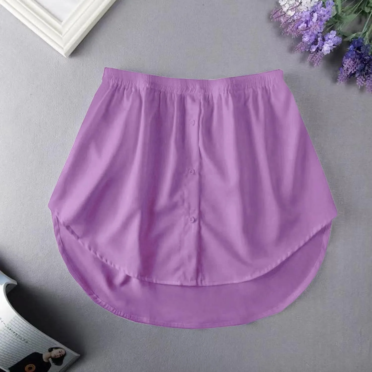 Layered Hem Skirts for Women Elastic Waist Casual Mini Skirt with Concealed Coverage Panel and Adjustable Fit