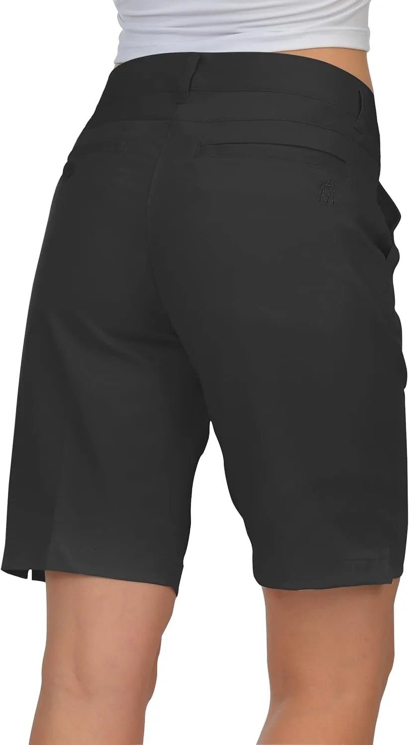 Lesmart Womens Golf Shorts Lightweight Stretch Relaxed Fit Knee Length Ladies Bermuda Shorts
