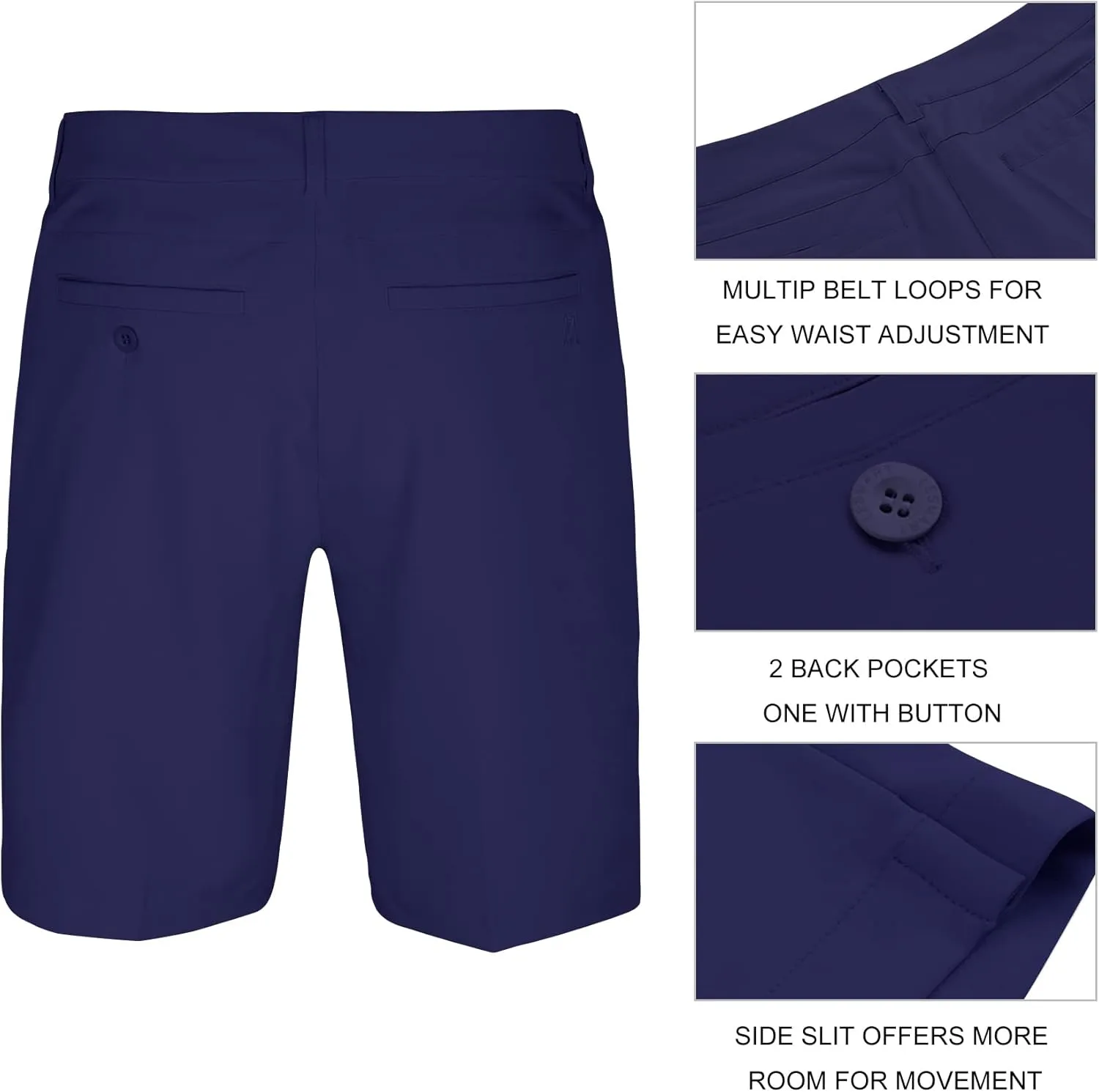 Lesmart Womens Golf Shorts Lightweight Stretch Relaxed Fit Knee Length Ladies Bermuda Shorts