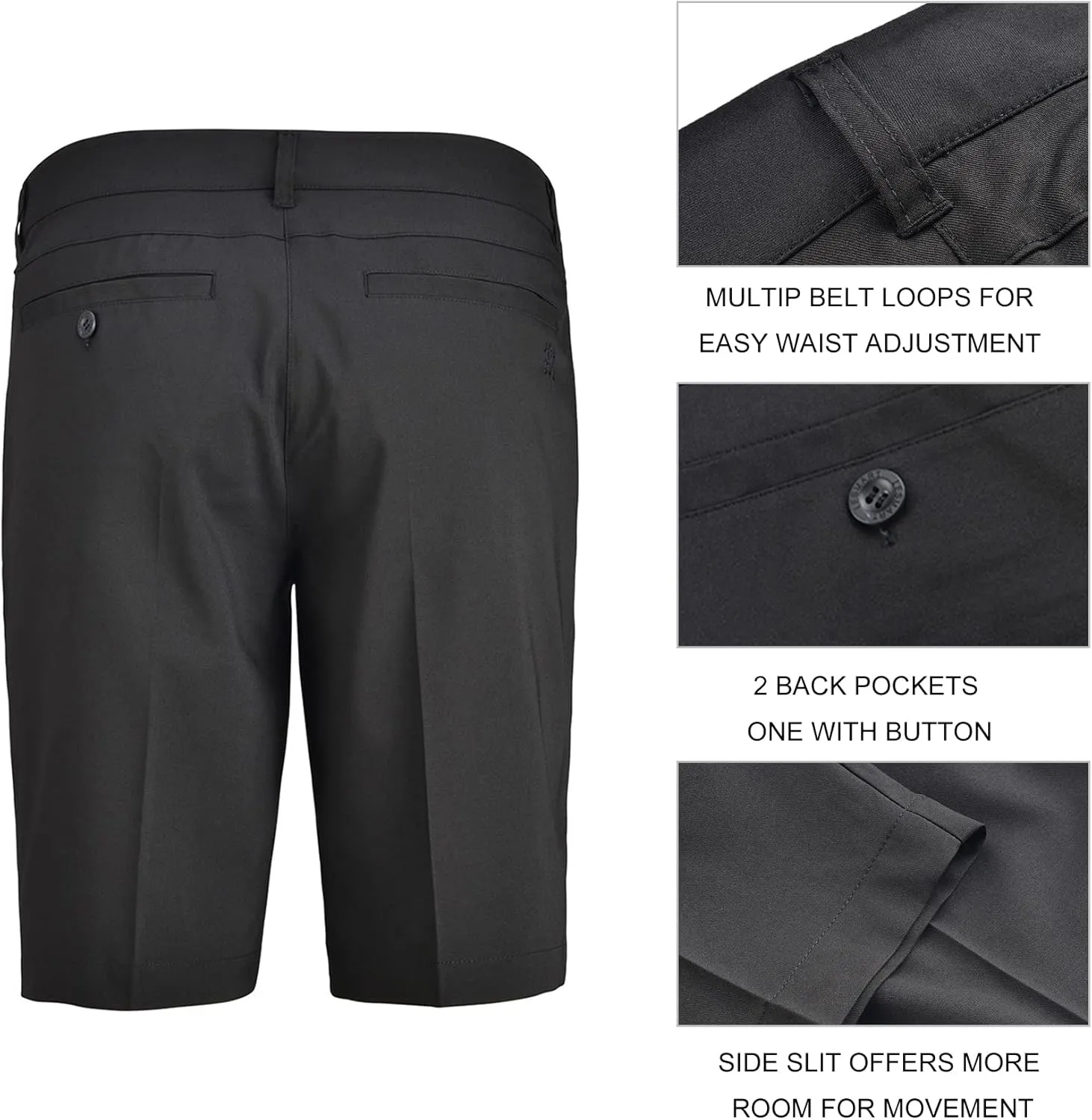 Lesmart Womens Golf Shorts Lightweight Stretch Relaxed Fit Knee Length Ladies Bermuda Shorts