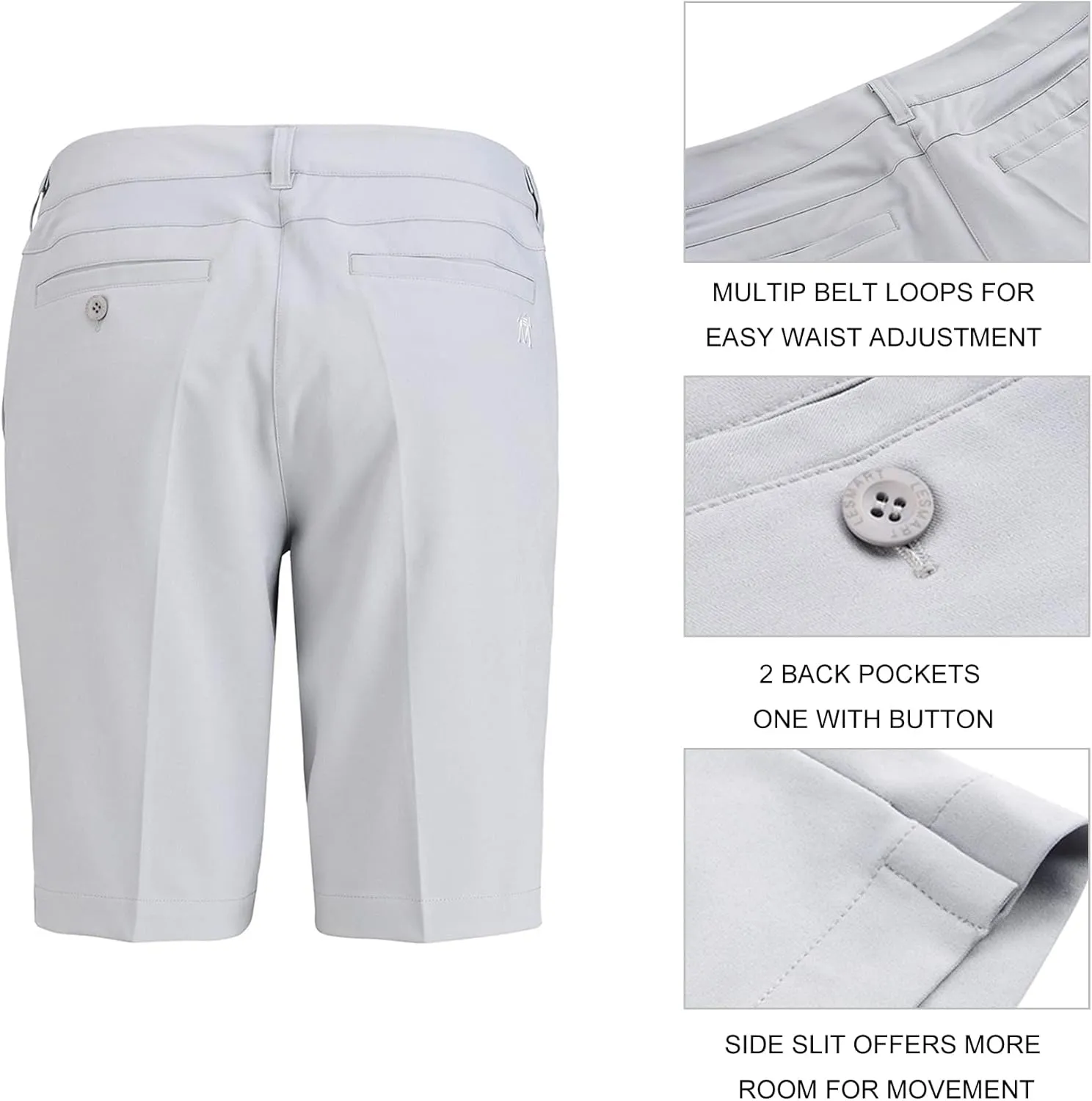 Lesmart Womens Golf Shorts Lightweight Stretch Relaxed Fit Knee Length Ladies Bermuda Shorts