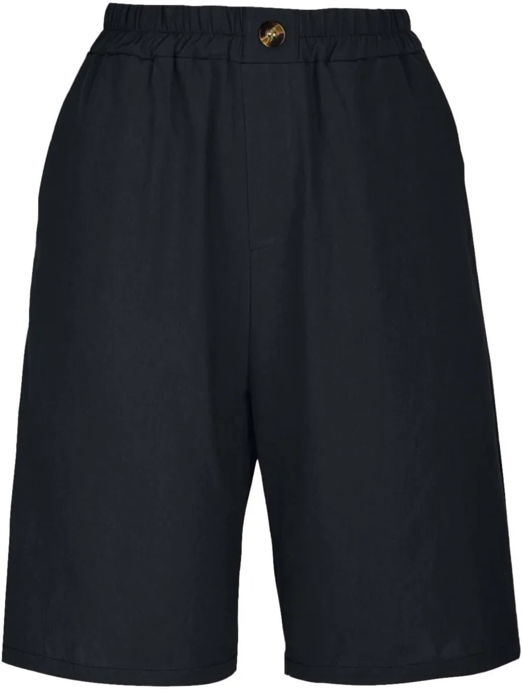 Linen Shorts for Women Wide Leg Knee Length Summer Casual Long Shorts High Waisted Bermuda Shorts with Pocket