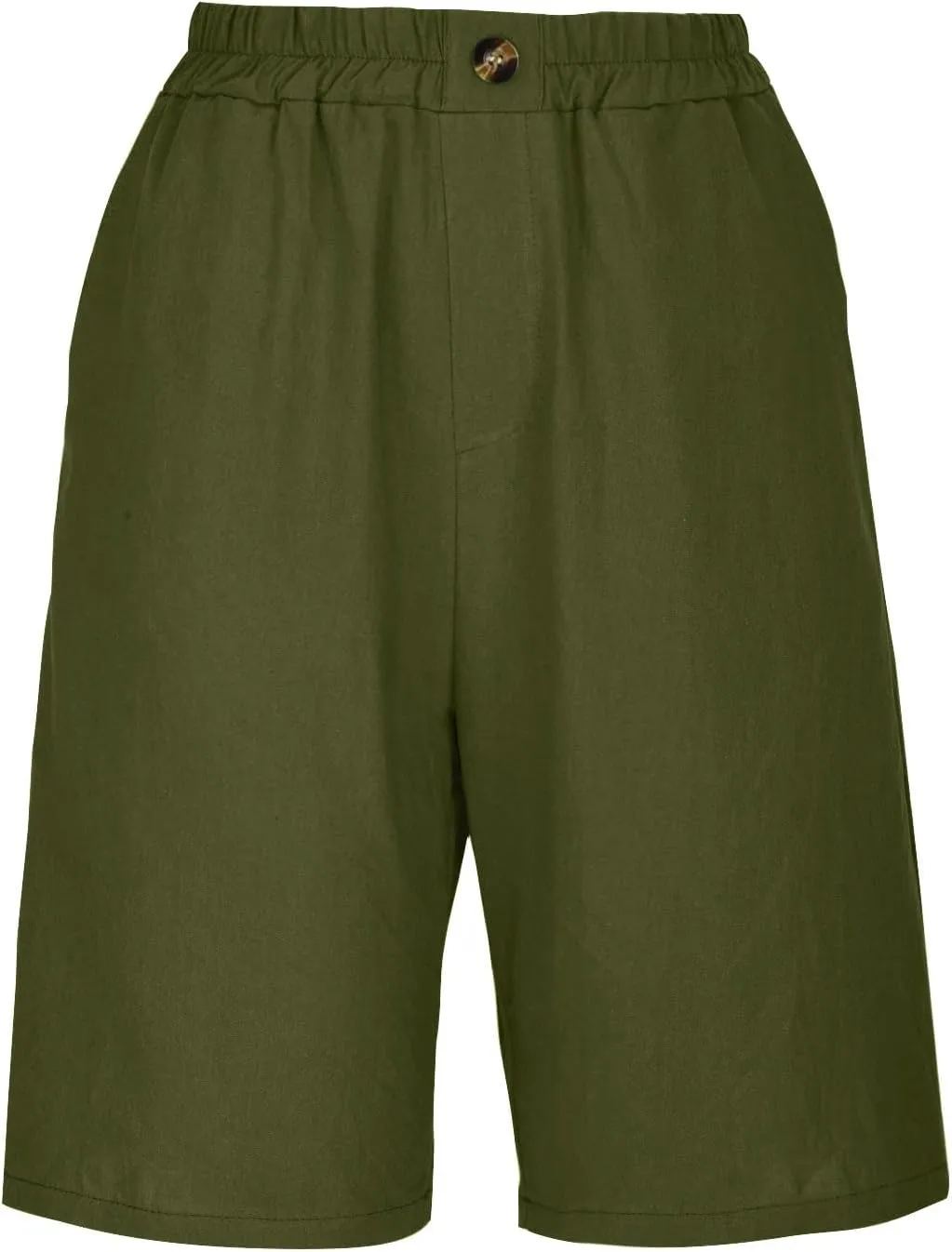 Linen Shorts for Women Wide Leg Knee Length Summer Casual Long Shorts High Waisted Bermuda Shorts with Pocket