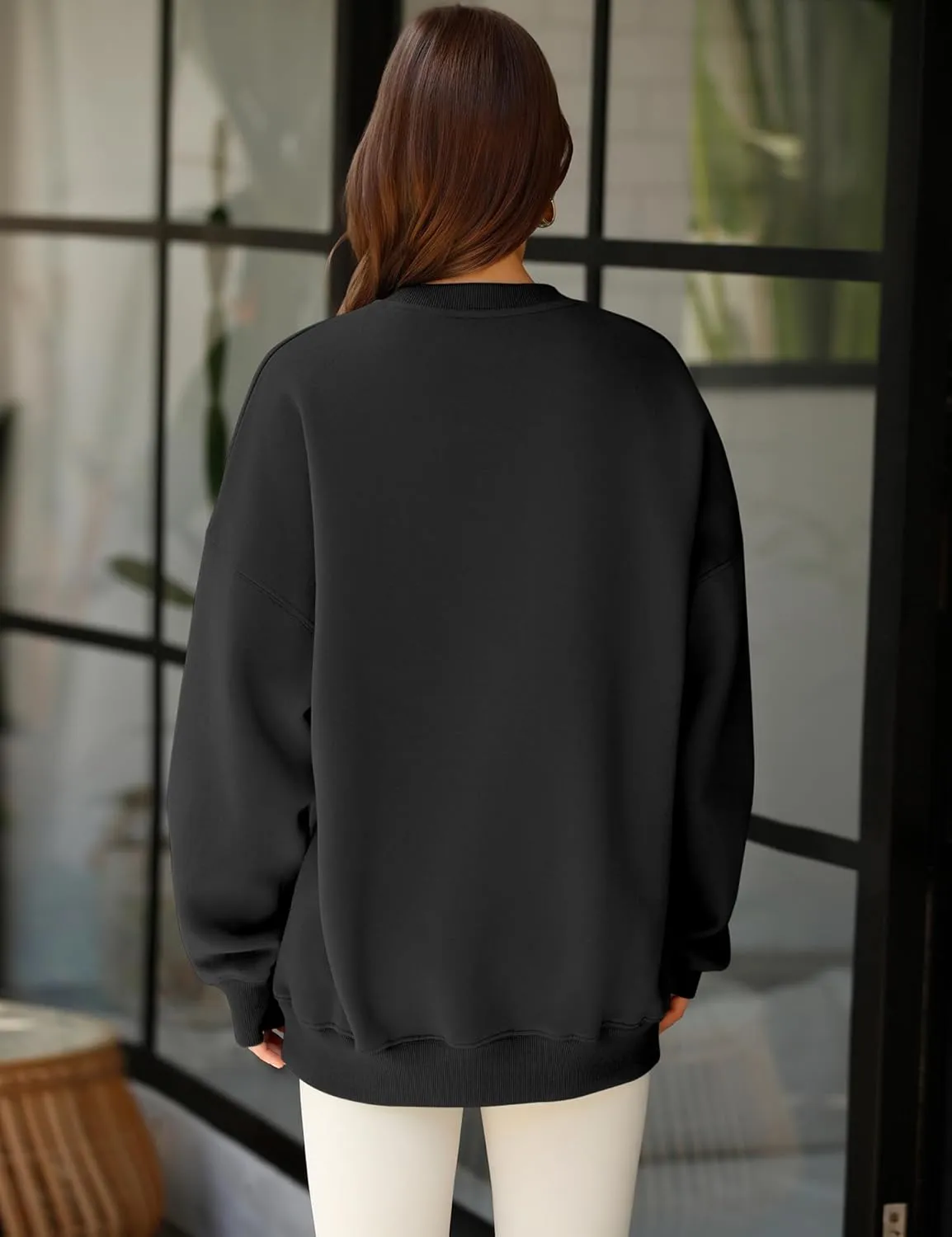 LOMON Oversized Sweatshirt for Women Crewneck Long Sleeve Casual Fleece Tops Graphic Hoodies Pullover Sweater