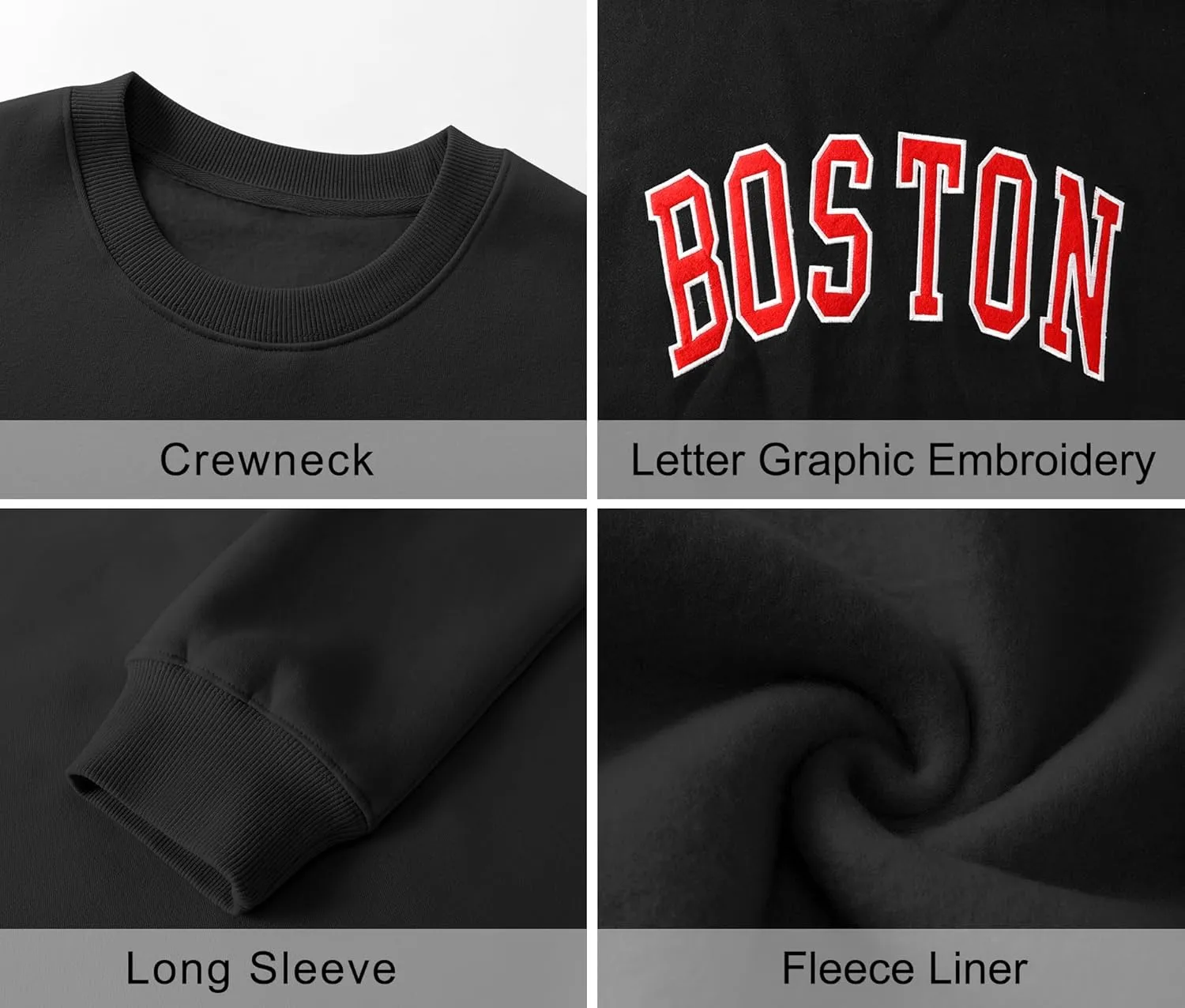 LOMON Oversized Sweatshirt for Women Crewneck Long Sleeve Casual Fleece Tops Graphic Hoodies Pullover Sweater