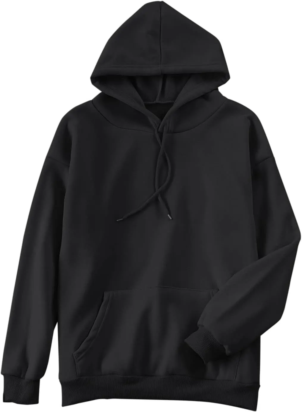 Long Sleeve Simple Hoodies for Women Slouchy Fit Casual Hooded Sweatshirt Fall Comfy Drawstring Tops with Pockets