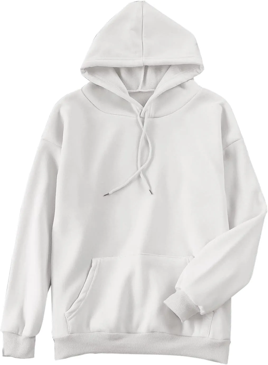 Long Sleeve Simple Hoodies for Women Slouchy Fit Casual Hooded Sweatshirt Fall Comfy Drawstring Tops with Pockets