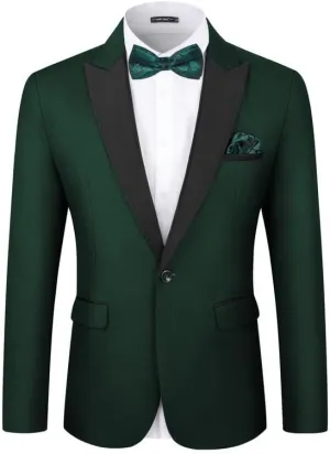 MAGE MALE Men's Tuxedo Jacket Slim Fit One Button Solid Blazer Jacket for Dinner,Prom,Party