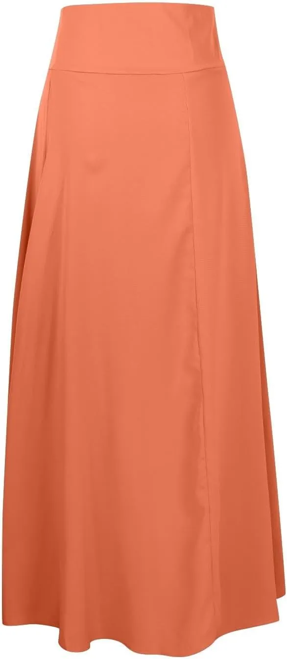 Maxi Skirts for Women Trendy Asymmetrical Boho Midi Beach Skirt High Waist Ruffle Wrap Skirt High Low Draped Skirts