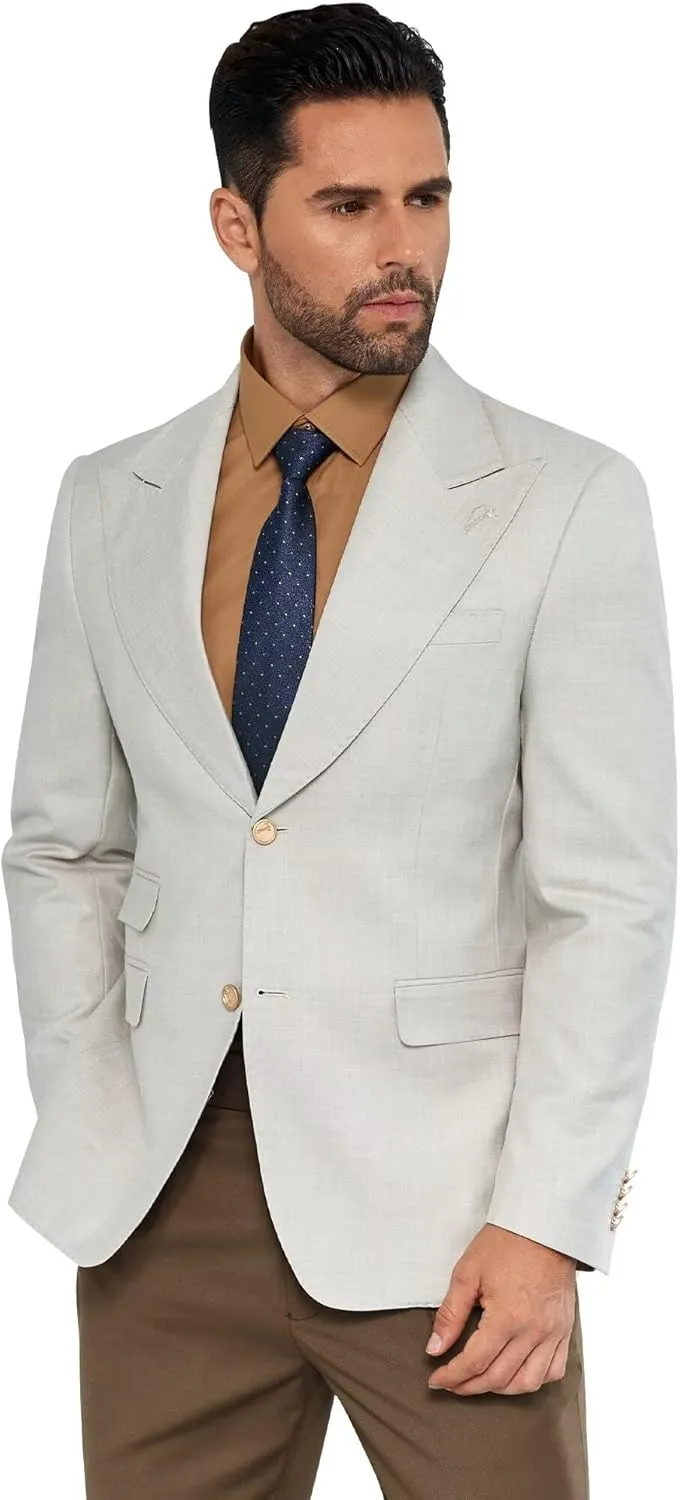 Men Blazer Slim Fit Casual Sport Coats 2 Button Formal Jackets for Men Blazers Men Peak Lapel Prom Dress Suit Tuxedo Jacket