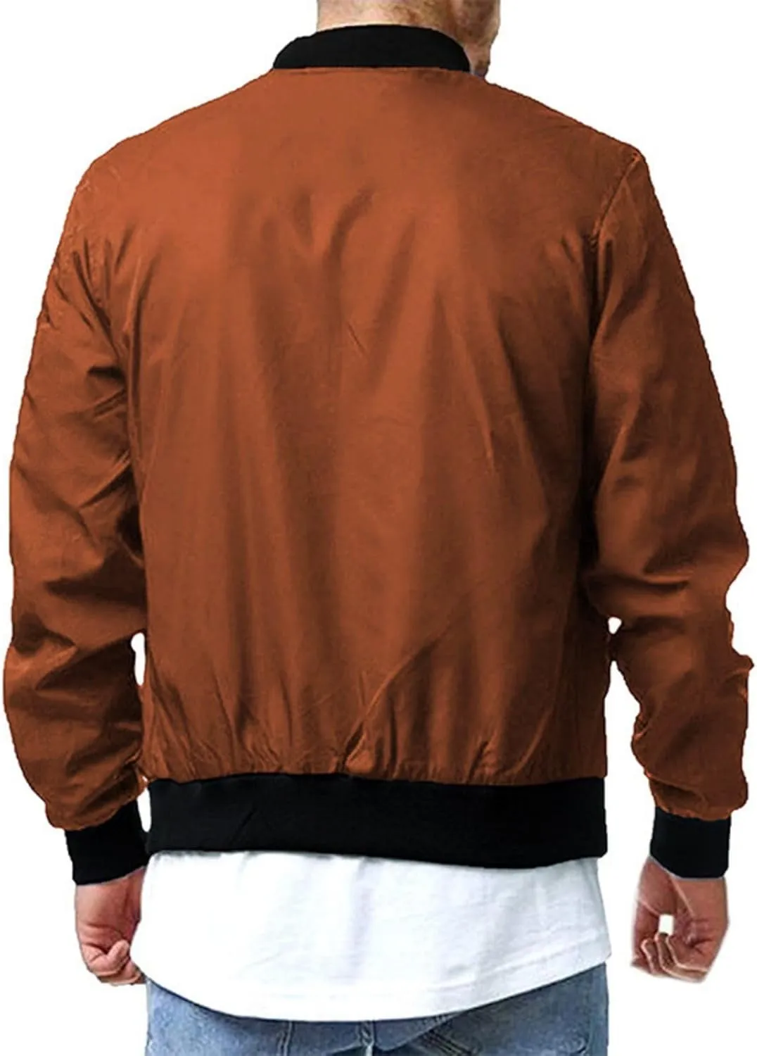 Men Bomber Jacket Spring Lightweight Windbreaker Zip Up Jackets Casual Flight Fashion Coat Outwear Outdoor Sportswear