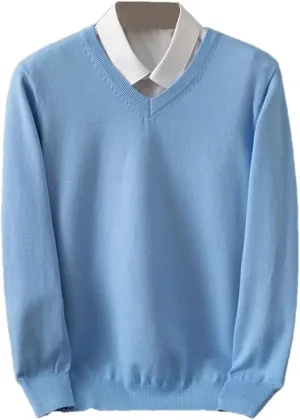 Men Thick Pullover Warm Classic V-Neck Sweater Male V Neck Long Sleeves Pullover Jumper Jersey Men's Slim Fit Sweater