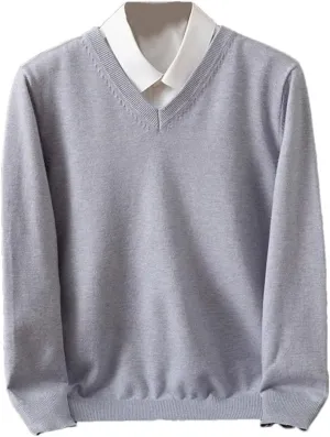 Men Thick Pullover Warm Classic V-Neck Sweater Male V Neck Long Sleeves Pullover Jumper Jersey Men's Slim Fit Sweater