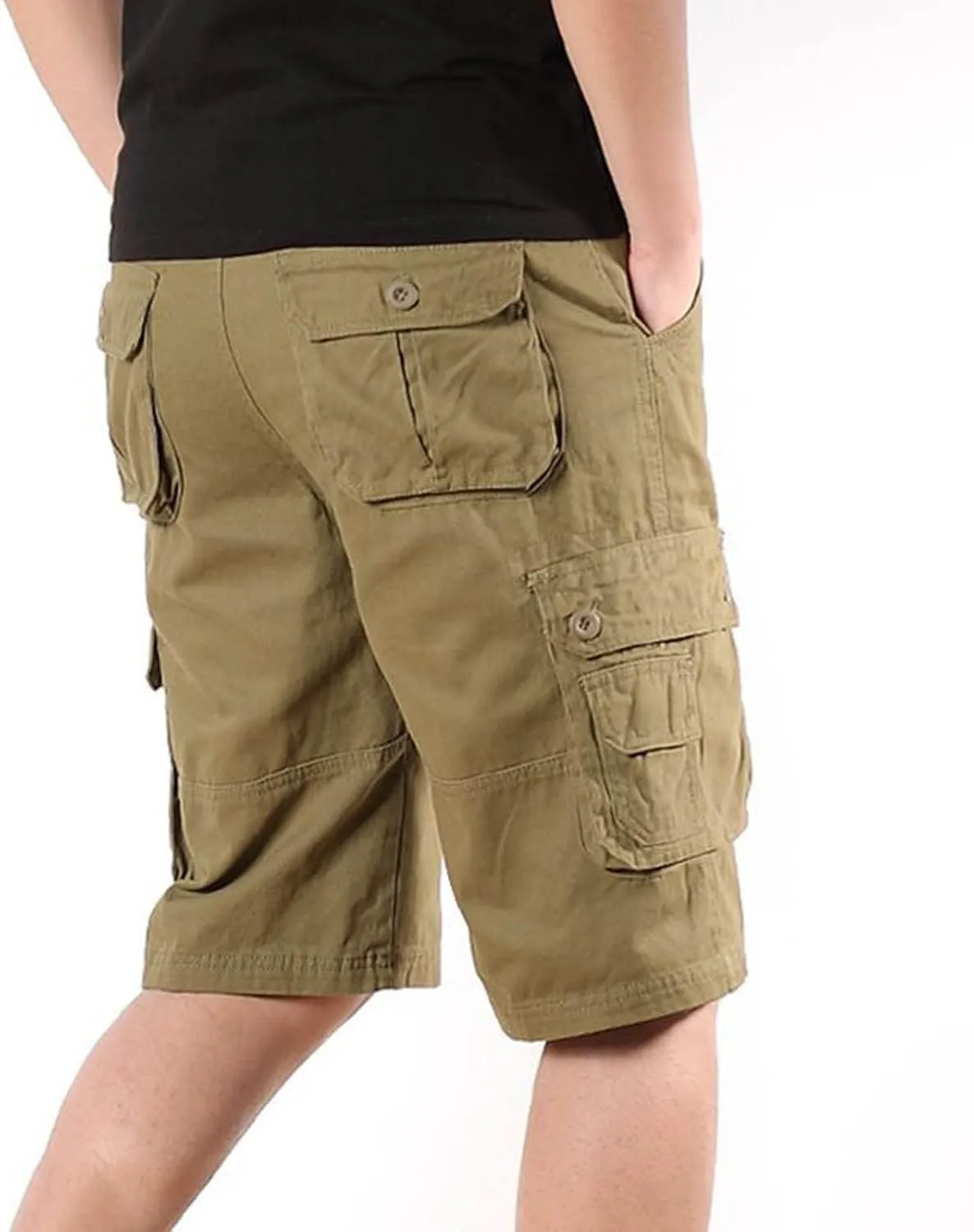 Men Workout Shorts Ultimate Comfort Linen Shorts with Pockets Causal Flat-Front Cargo Shorts Loose Tooling Shorts
