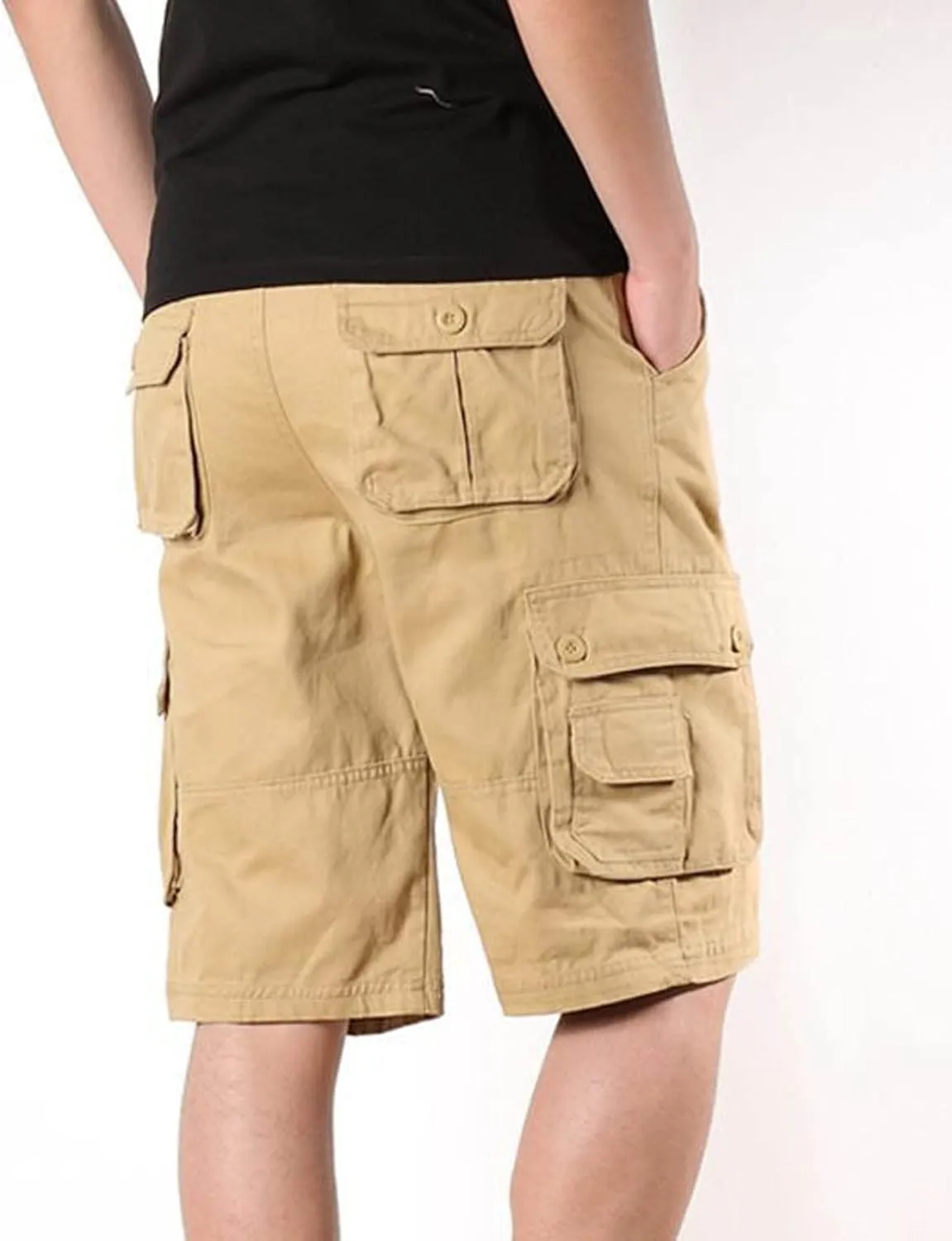 Men Workout Shorts Ultimate Comfort Linen Shorts with Pockets Causal Flat-Front Cargo Shorts Loose Tooling Shorts