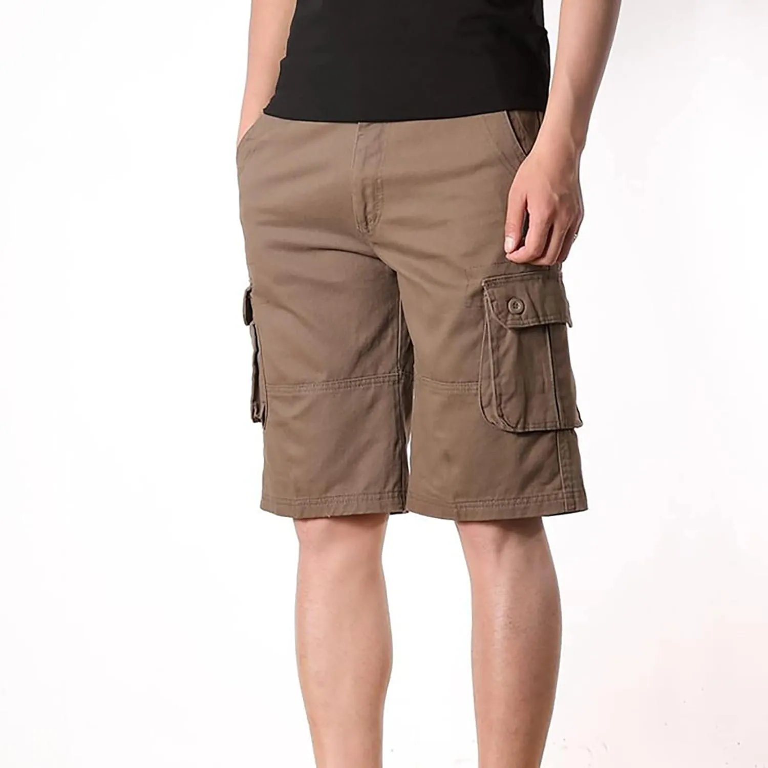 Men Workout Shorts Ultimate Comfort Linen Shorts with Pockets Causal Flat-Front Cargo Shorts Loose Tooling Shorts