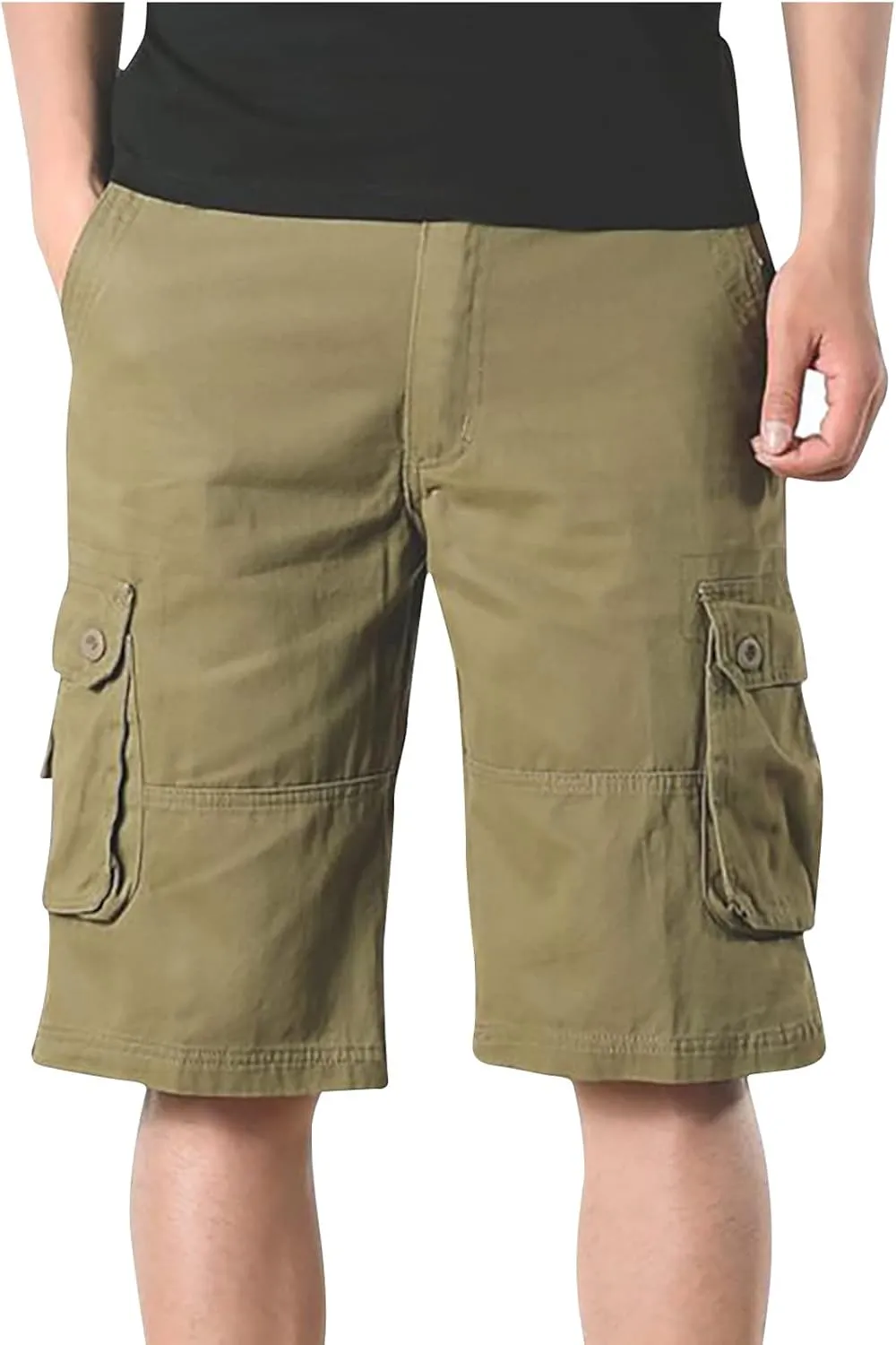 Men Workout Shorts Ultimate Comfort Linen Shorts with Pockets Causal Flat-Front Cargo Shorts Loose Tooling Shorts