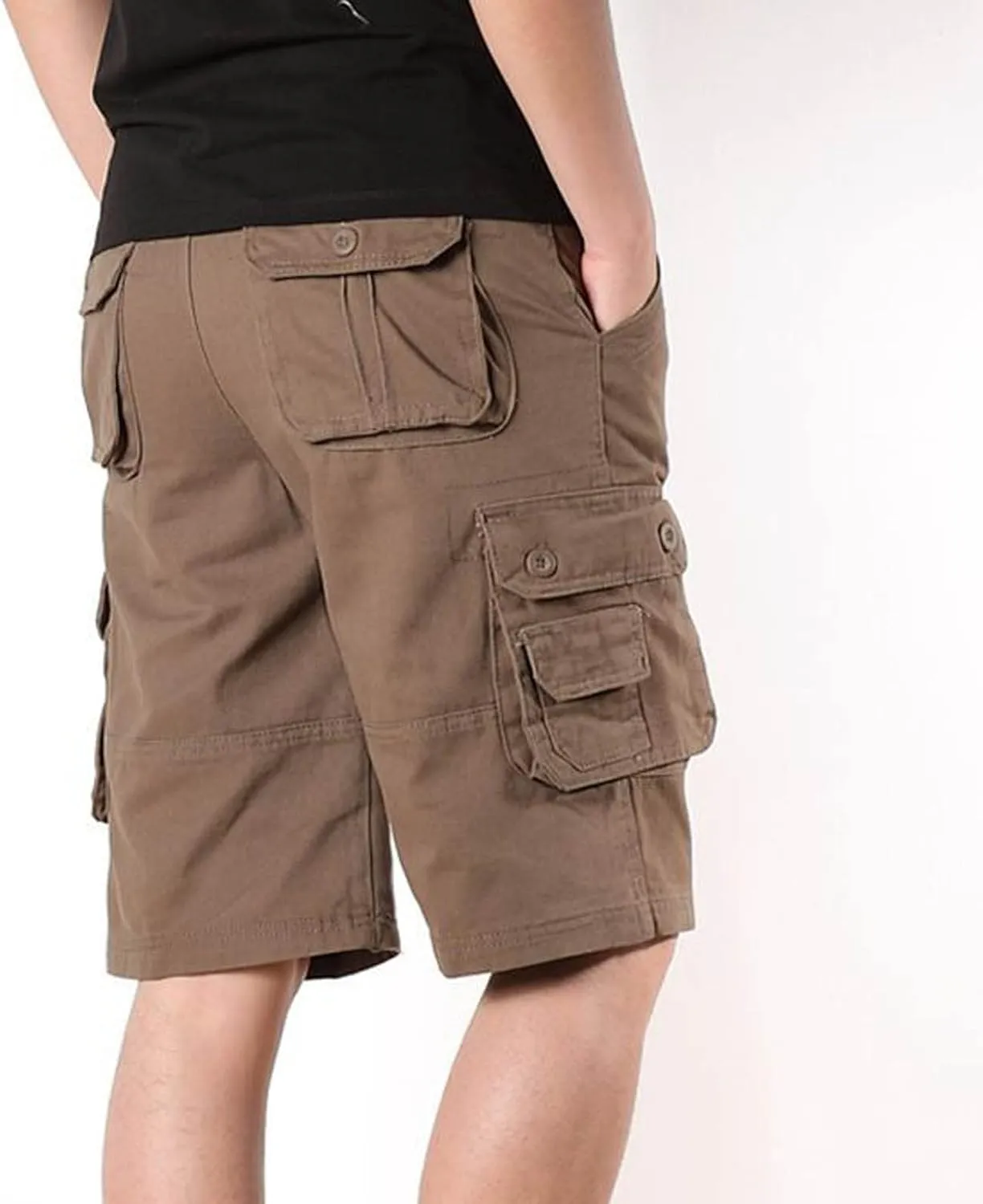 Men Workout Shorts Ultimate Comfort Linen Shorts with Pockets Causal Flat-Front Cargo Shorts Loose Tooling Shorts