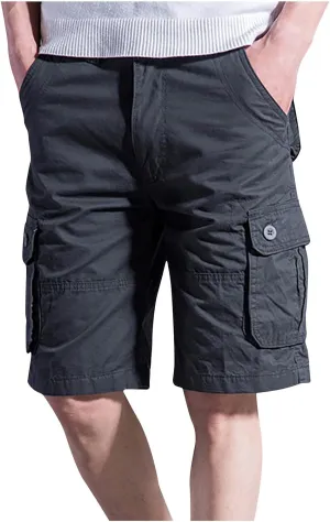 Men Workout Shorts Ultimate Comfort Linen Shorts with Pockets Causal Flat-Front Cargo Shorts Loose Tooling Shorts