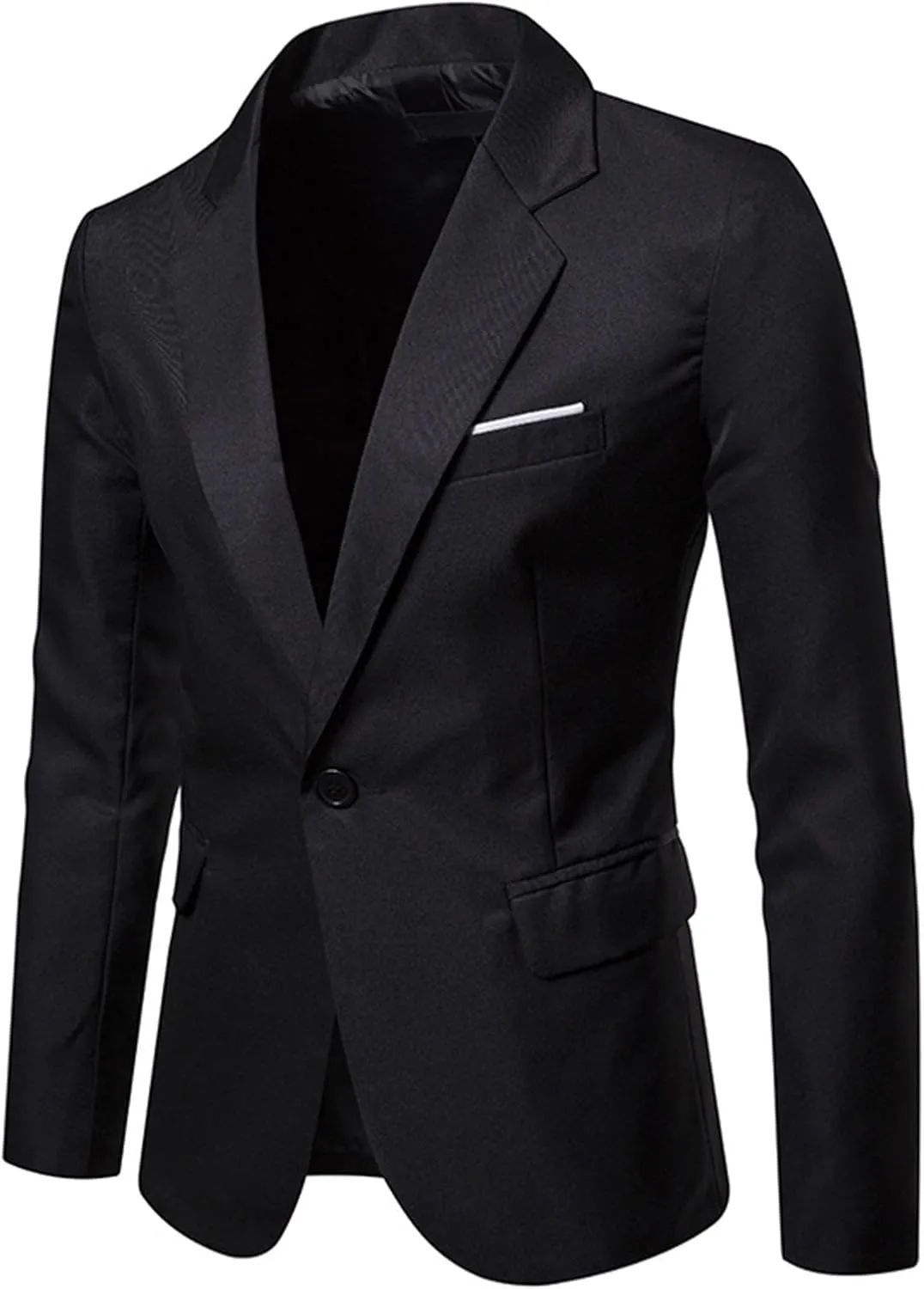 Mens Blazer Casual Slim Fit Suit Jacket One Button Lightweight Notched Lapel Business Jackets Men's Sport Coats & Blazers