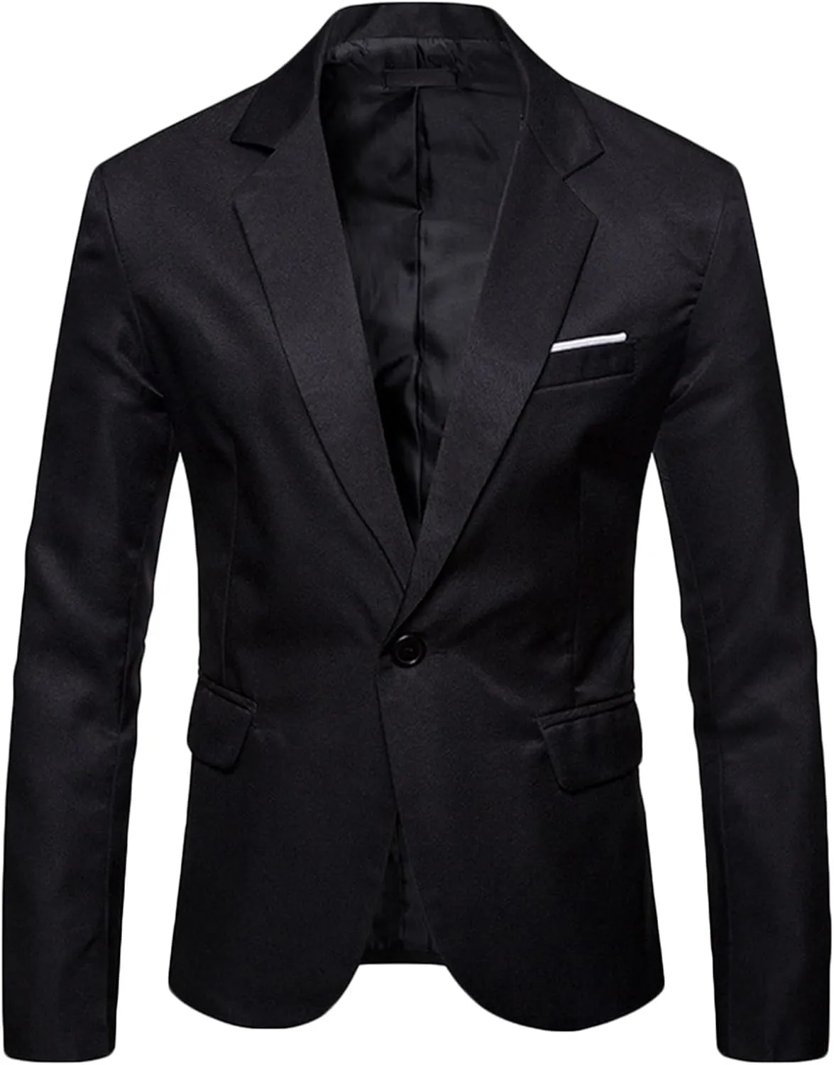Mens Blazer Casual Slim Fit Suit Jacket One Button Lightweight Notched Lapel Business Jackets Men's Sport Coats & Blazers