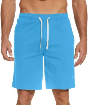 Men's Cargo Elastic Waist Drawstring Shorts Relaxed Fit Casual Summer Shorts with Multiple Pockets