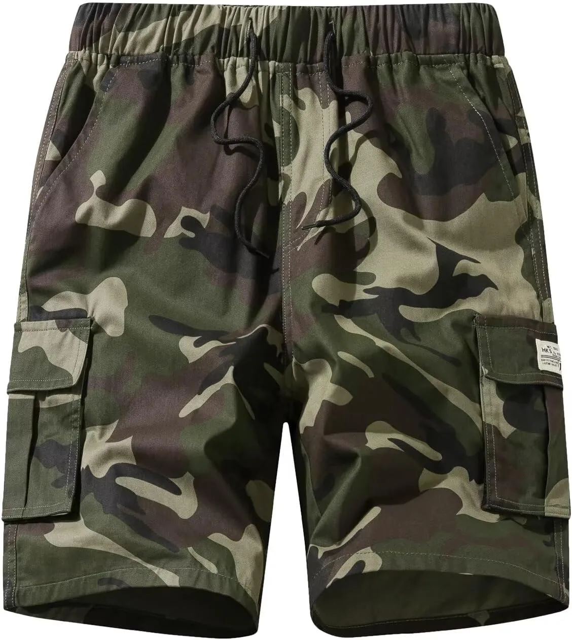 Men's Cargo Elastic Waist Drawstring Shorts Relaxed Fit Casual Summer Shorts with Multiple Pockets
