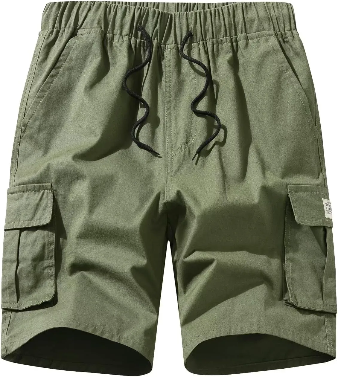 Men's Cargo Elastic Waist Drawstring Shorts Relaxed Fit Casual Summer Shorts with Multiple Pockets