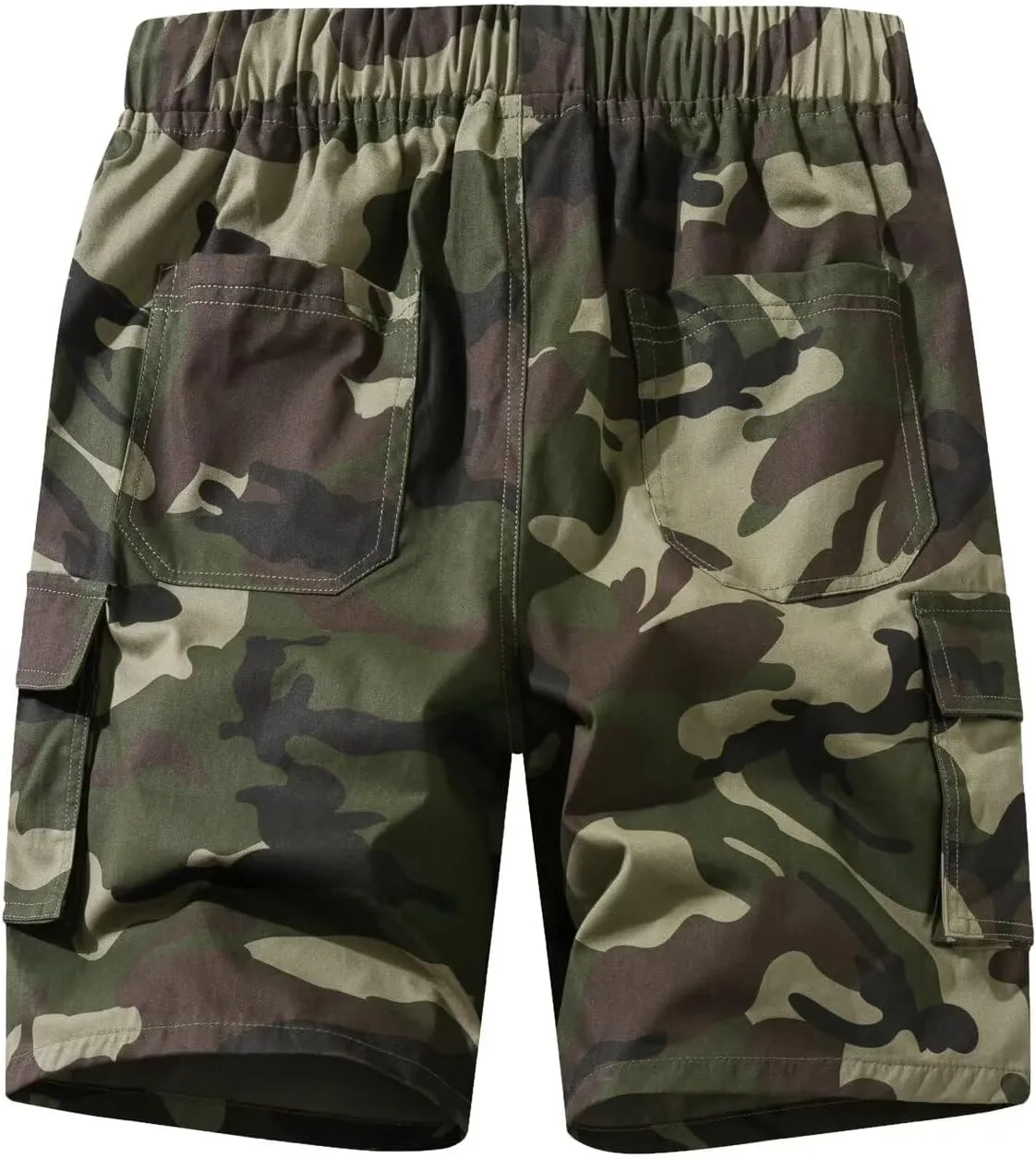 Men's Cargo Elastic Waist Drawstring Shorts Relaxed Fit Casual Summer Shorts with Multiple Pockets
