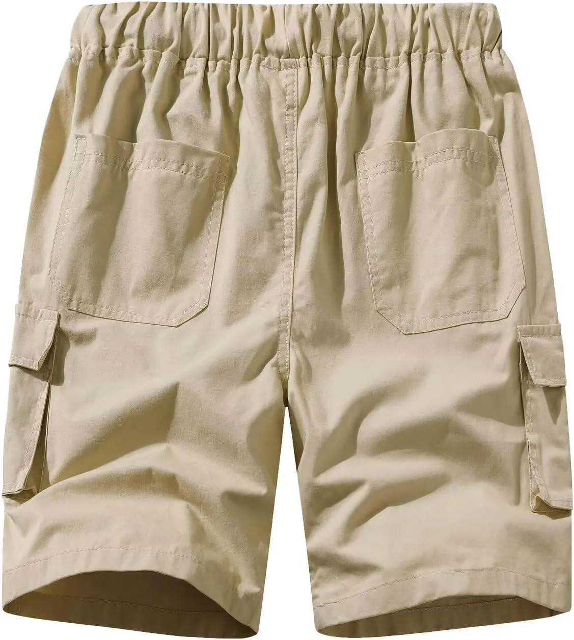 Men's Cargo Elastic Waist Drawstring Shorts Relaxed Fit Casual Summer Shorts with Multiple Pockets