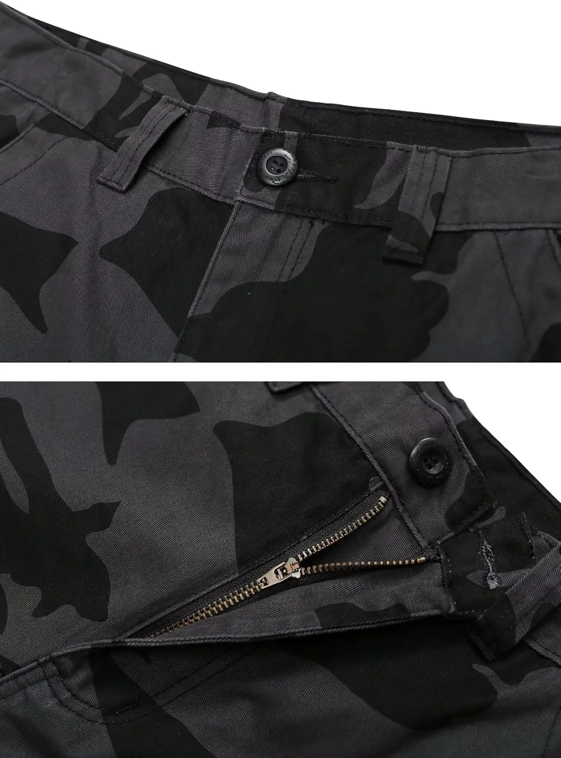 Mens Cargo Shorts Cotton Relaxed Fit Camo Shorts Casual Work Shorts with 9 Pockets No Belt