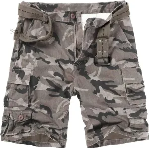 Mens Cargo Shorts Cotton Relaxed Fit Camo Shorts Casual Work Shorts with 9 Pockets No Belt