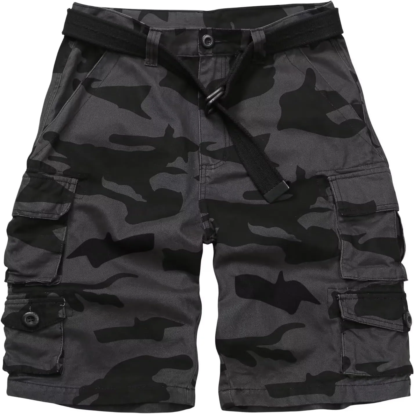 Mens Cargo Shorts Cotton Relaxed Fit Camo Shorts Casual Work Shorts with 9 Pockets No Belt