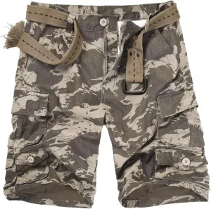 Mens Cargo Shorts Cotton Relaxed Fit Camo Shorts Casual Work Shorts with 9 Pockets No Belt