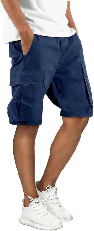 Mens Cargo Shorts Outdoor Hiking Casual Shorts for Men Relaxed Fit Cotton Shorts with Pockets