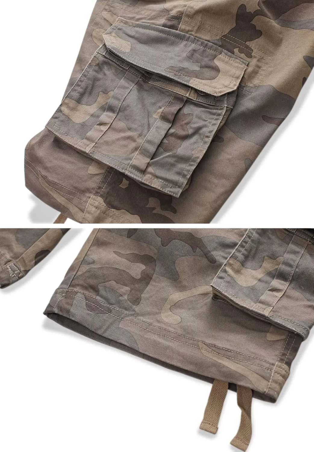 Mens Cargo Shorts Relaxed Fit Camo Casual Shorts Multi-Pocket Work Shorts with Pockets 11" Inseam