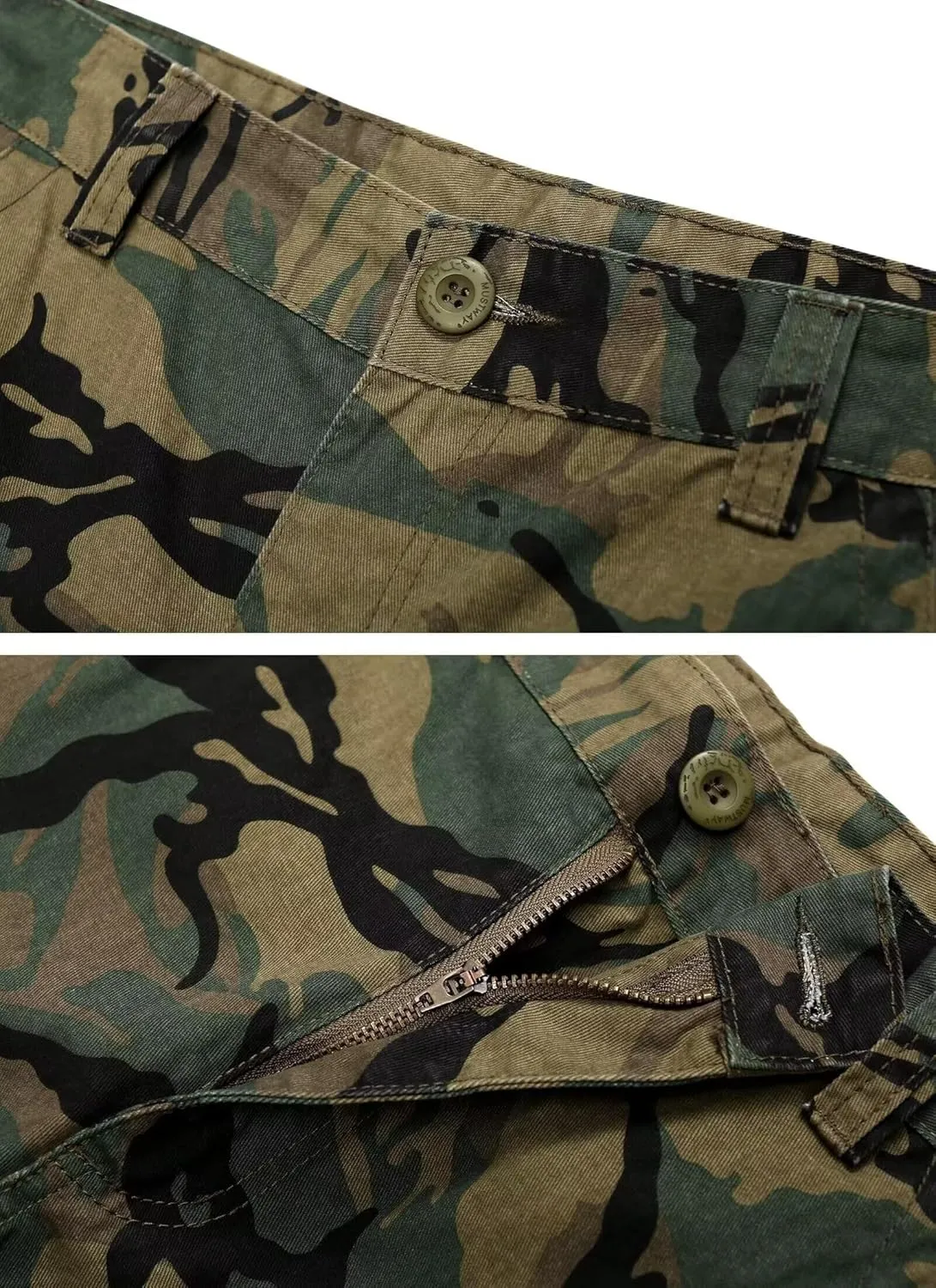 Mens Cargo Shorts Relaxed Fit Camo Casual Shorts Multi-Pocket Work Shorts with Pockets 11" Inseam
