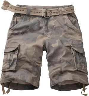 Mens Cargo Shorts Relaxed Fit Camo Casual Shorts Multi-Pocket Work Shorts with Pockets 11" Inseam