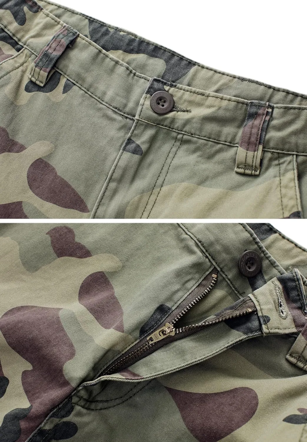 Mens Cargo Shorts Relaxed Fit Camo Casual Shorts Multi-Pocket Work Shorts with Pockets 11" Inseam