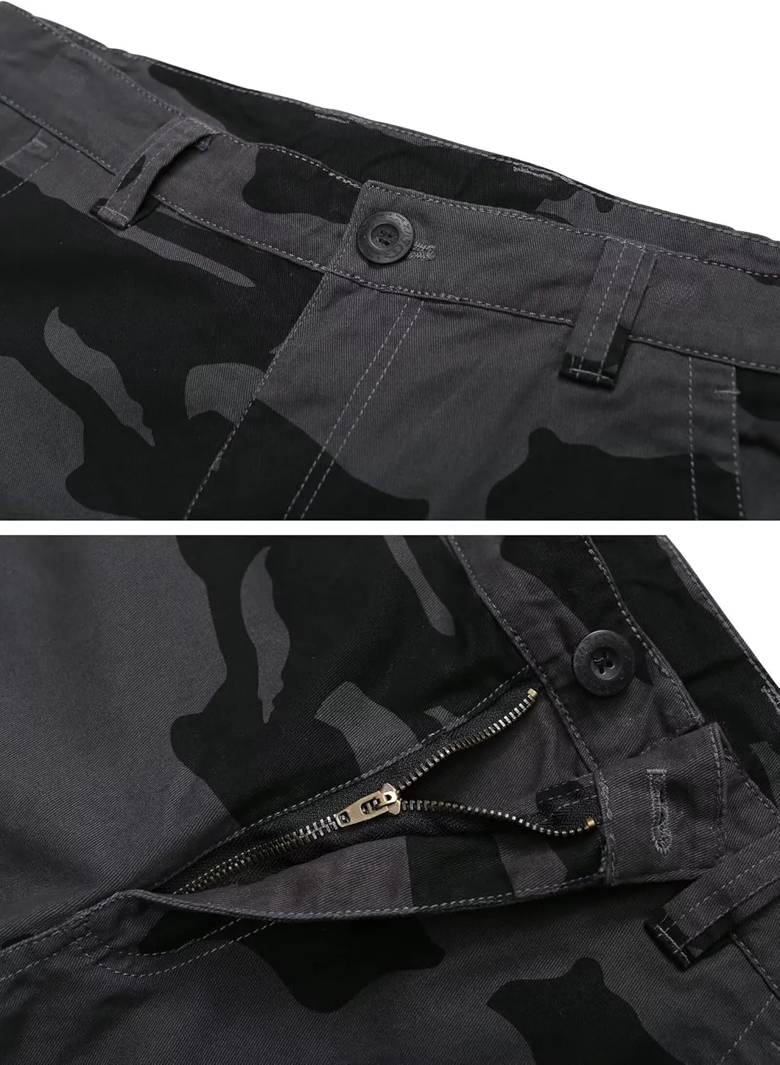 Mens Cargo Shorts Relaxed Fit Camo Casual Shorts Multi-Pocket Work Shorts with Pockets 11" Inseam