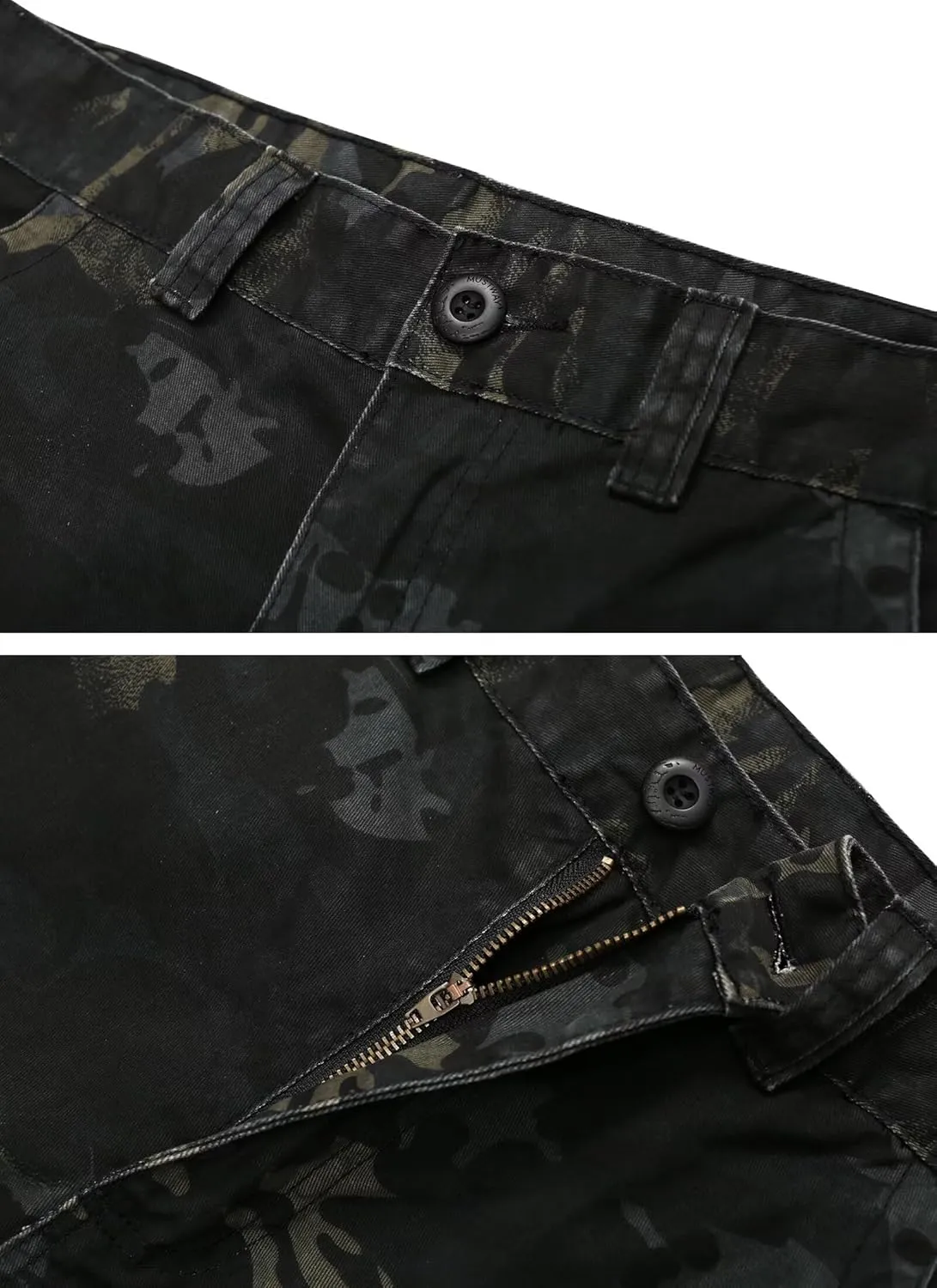 Mens Cargo Shorts Relaxed Fit Camo Casual Shorts Multi-Pocket Work Shorts with Pockets 11" Inseam