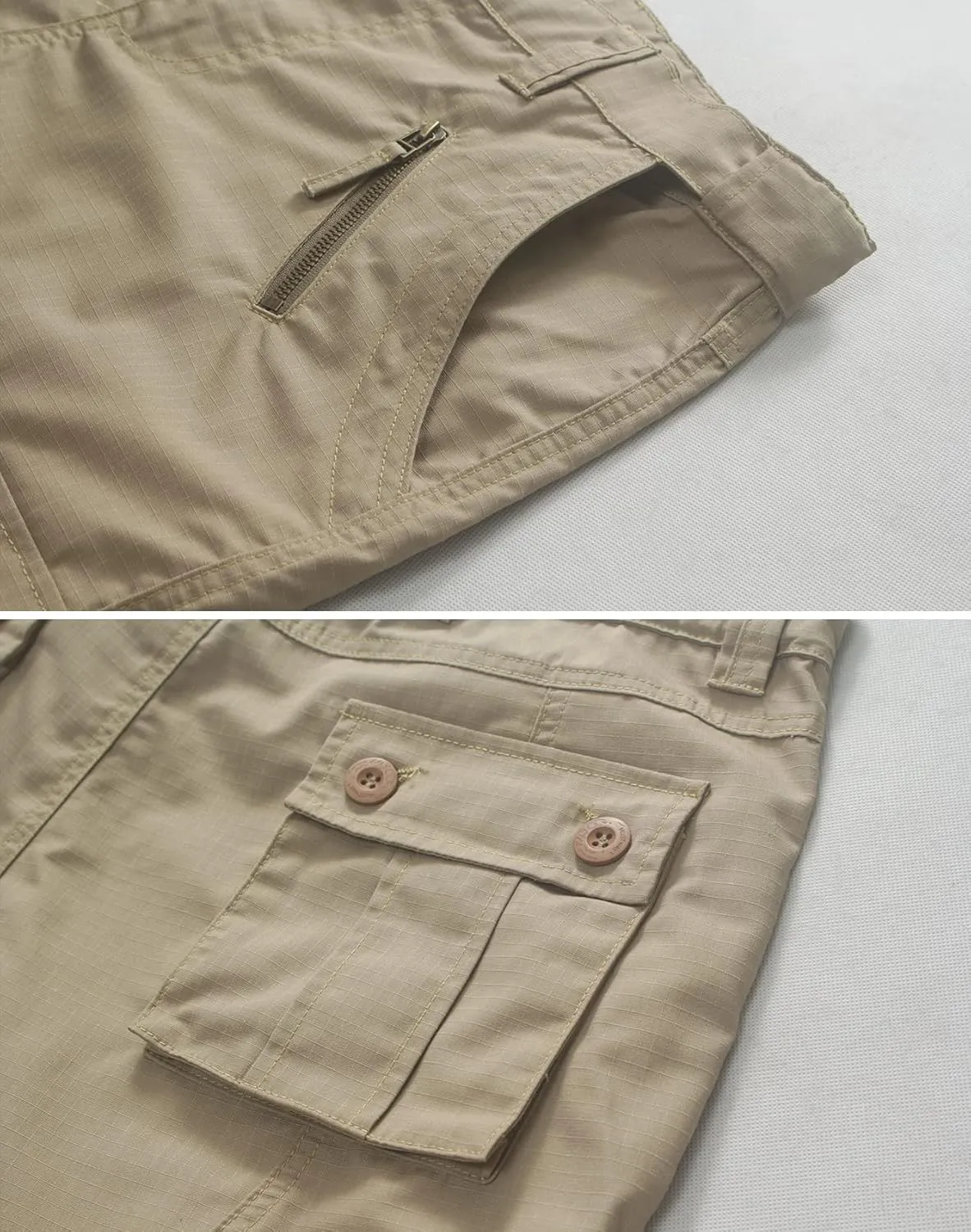 Men's Cargo Shorts Relaxed Fit Elastic Waist Casual Work Shorts 11" Inseam Outdoor Shorts with 6 Pockets