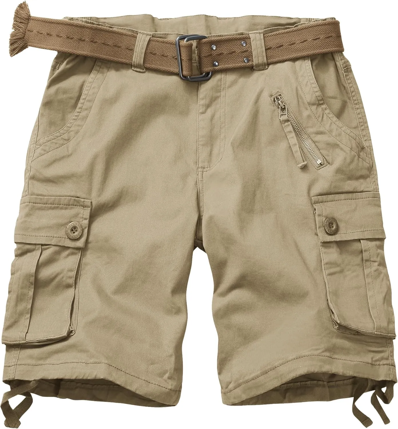 Men's Cargo Shorts Relaxed Fit Elastic Waist Casual Work Shorts 11" Inseam Outdoor Shorts with 6 Pockets
