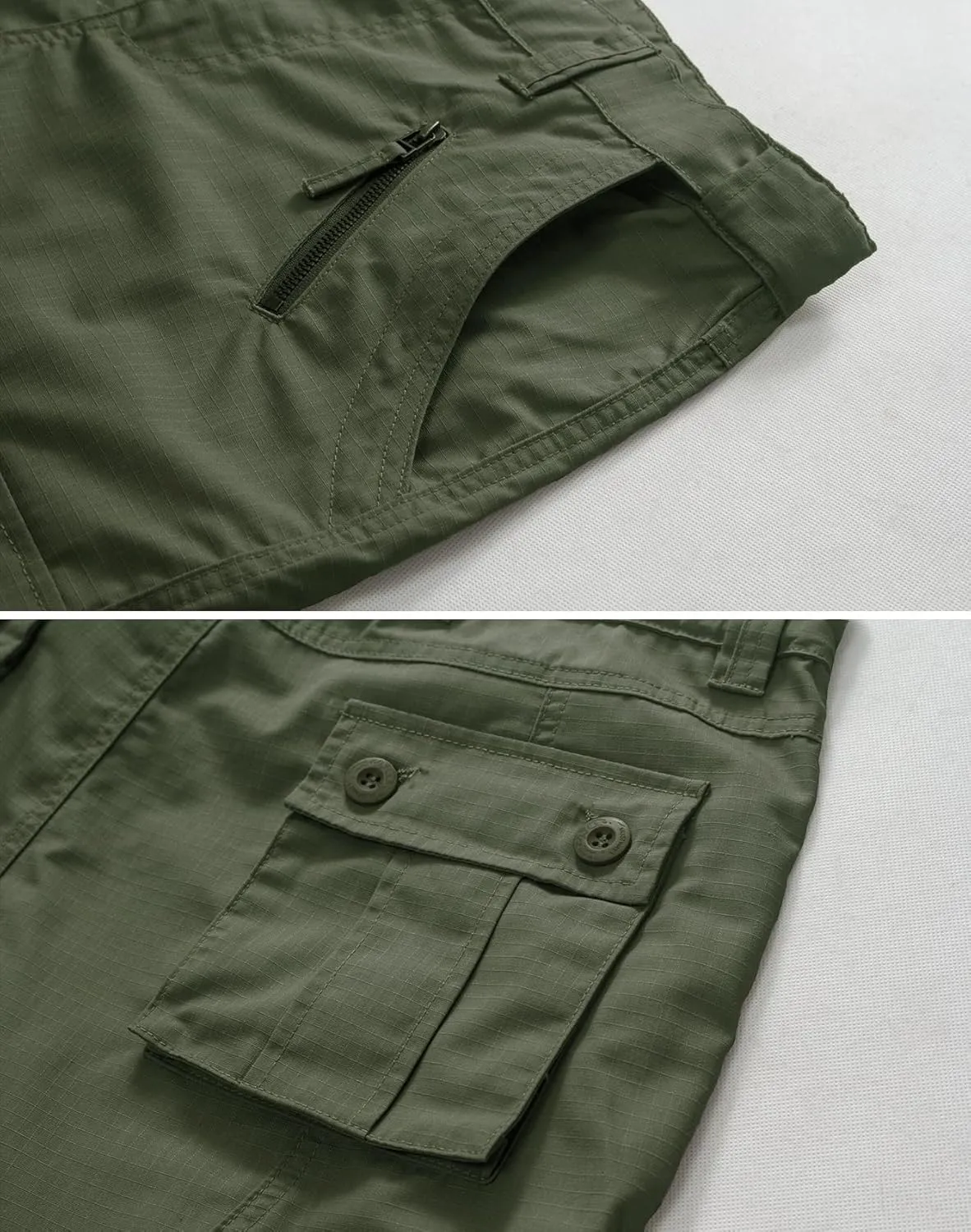 Men's Cargo Shorts Relaxed Fit Elastic Waist Casual Work Shorts 11" Inseam Outdoor Shorts with 6 Pockets