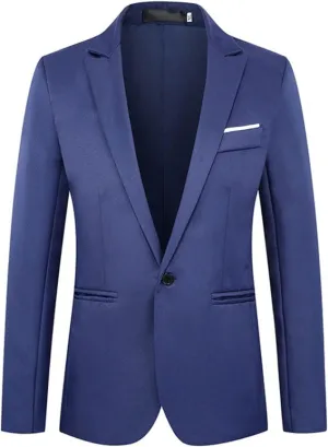 Men's Casual Blazer One Button Sport Coat, Lightweight Suit Blazer Jacket, Party Banquet Fashion Tuxedo Coat