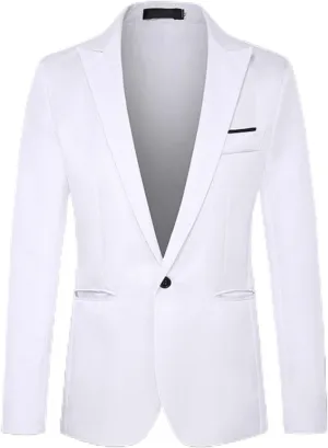 Men's Casual Blazer One Button Sport Coat, Lightweight Suit Blazer Jacket, Party Banquet Fashion Tuxedo Coat