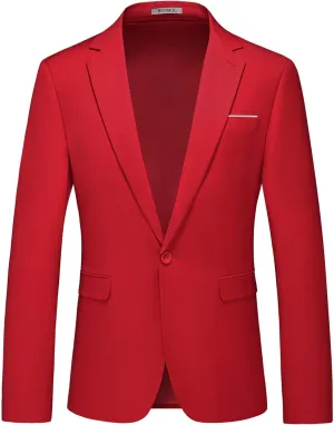 Men's Casual Slim Fit Suit Blazer Jacket One Button Lightweight Sport Coats Formal Dress Daily Business Suit Jacket